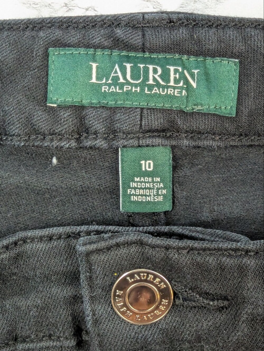 Lauren Ralph Lauren Sz 10 Modern Straight Curvy Black Jeans - Picture 6 of 12